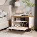 Conjunto Mesa de Cabeceira Albania Off White Nature Dourado
