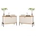 Conjunto Mesa de Cabeceira Albania Off White Nature Preto