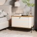 Conjunto Mesa de Cabeceira Albania Off White Nature Preto