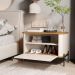 Conjunto Mesa de Cabeceira Albania Off White Nature Preto