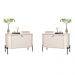 Conjunto Mesa de Cabeceira Albania Off White Preto