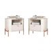 Conjunto Mesa de Cabeceira Malta Off White Bronze