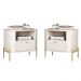 Conjunto Mesa de Cabeceira Malta Off White Dourado