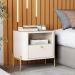 Conjunto Mesa de Cabeceira Malta Off White Dourado