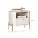 Conjunto Mesa de Cabeceira Malta Off White Dourado