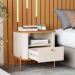 Conjunto Mesa de Cabeceira Malta Off White Nature Bronze
