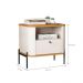 Conjunto Mesa de Cabeceira Malta Off White Nature Preto