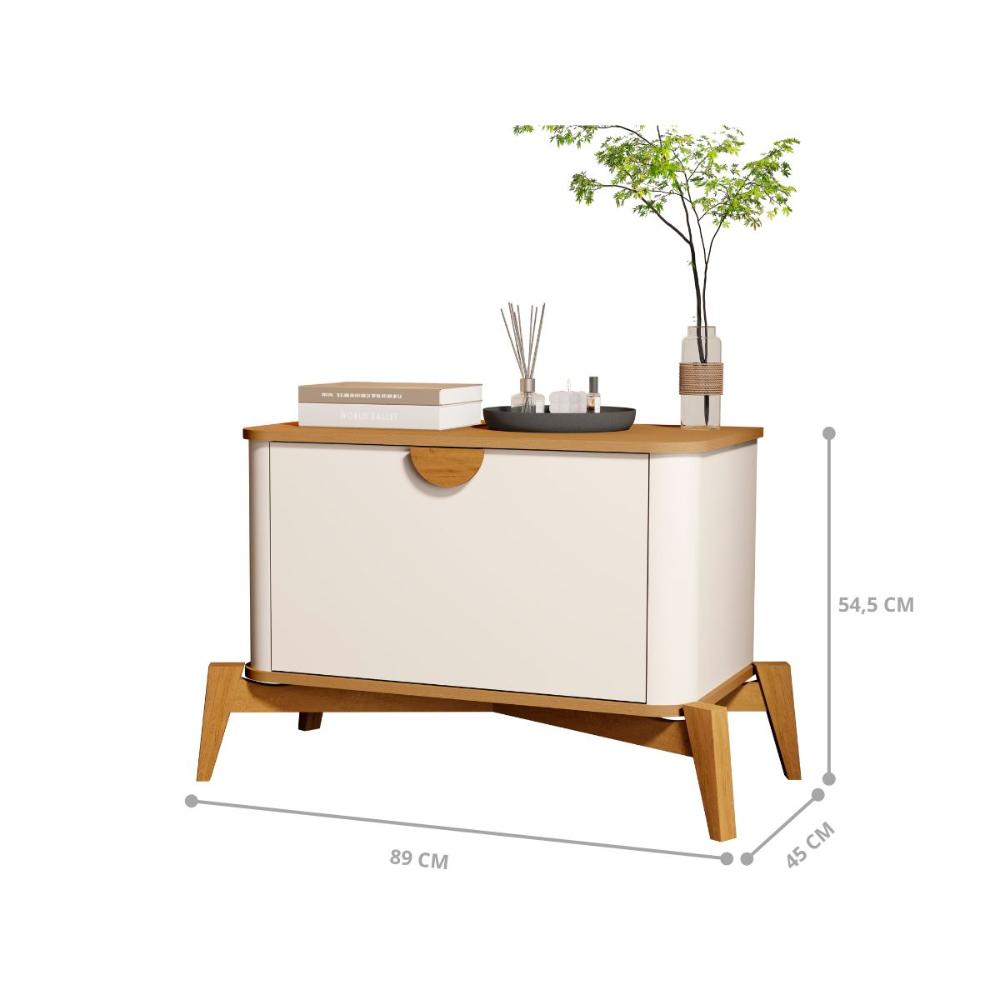 Conjunto Mesa de Cabeceira San Marino Off White Nature