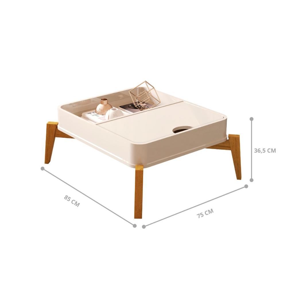 Conjunto Mesa de Centro e Buffet Rogers Off White