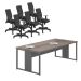 Conjunto Mesa e Cadeiras Para Escritório Hanói Freijó Preto