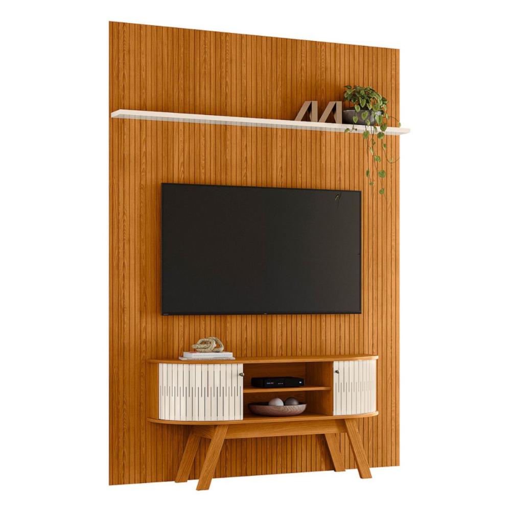 Conjunto Painel e Estante Frostgate Cinamomo Off White