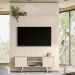 Conjunto Painel e Estante Ironwood Calacata Off White