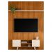 Conjunto Painel e Estante Ironwood Cinamomo Off White