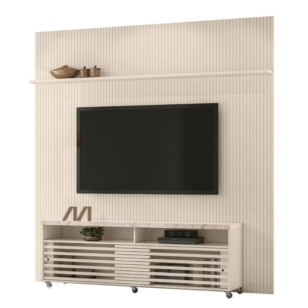 Conjunto Painel e Estante Thundertop Calacata Off White