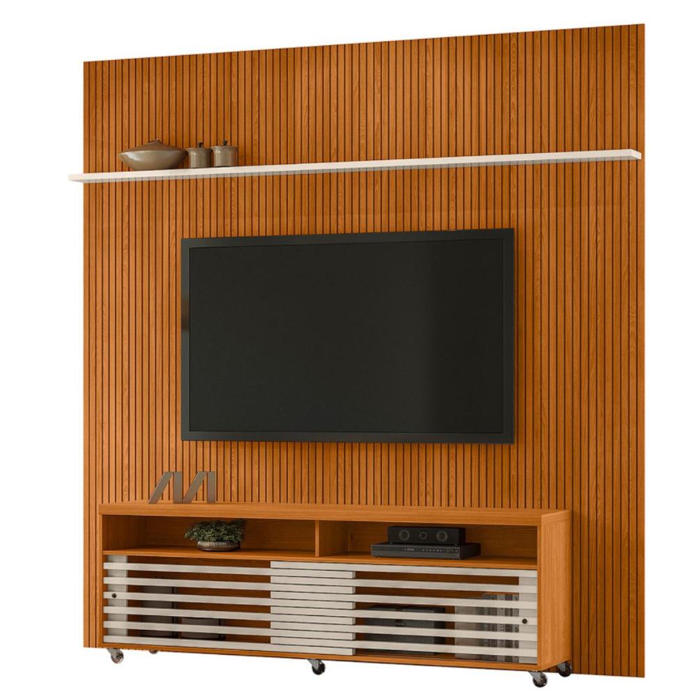 Conjunto Painel e Estante Thundertop Cinamomo Off White