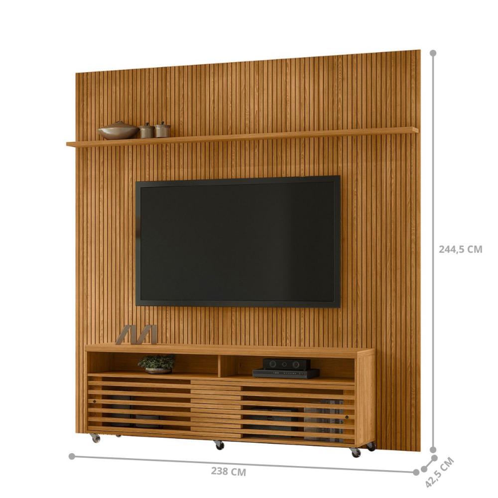 Conjunto Painel e Estante Thundertop Cumaru 