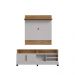 Conjunto Painel e Rack Açucena Cinamomo Off White