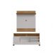 Conjunto Painel e Rack Arcadia Cinamomo Off White