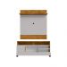 Conjunto Painel e Rack Arcadia Naturalle Off White