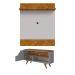 Conjunto Painel e Rack Bochum Naturalle Off White