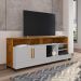 Conjunto Painel e Rack Boston Naturalle Off White