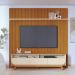 Conjunto Painel e Rack Coimbra Cinamomo Off White