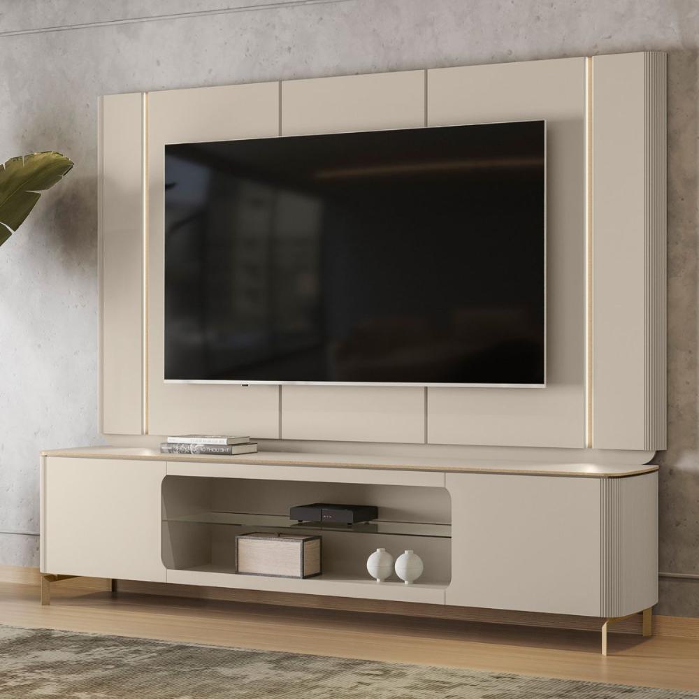 Conjunto Painel e Rack Copenhague Off White