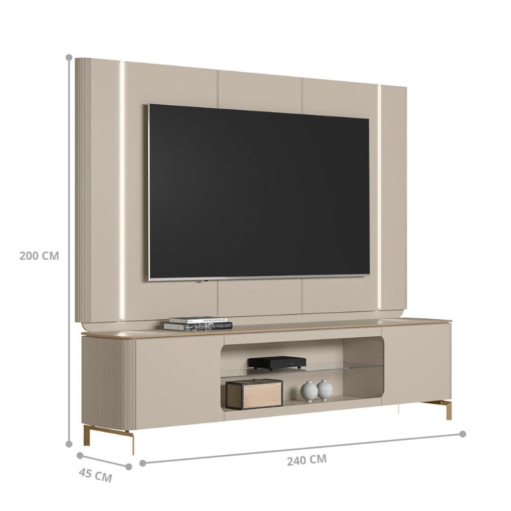 Conjunto Painel e Rack Copenhague Off White