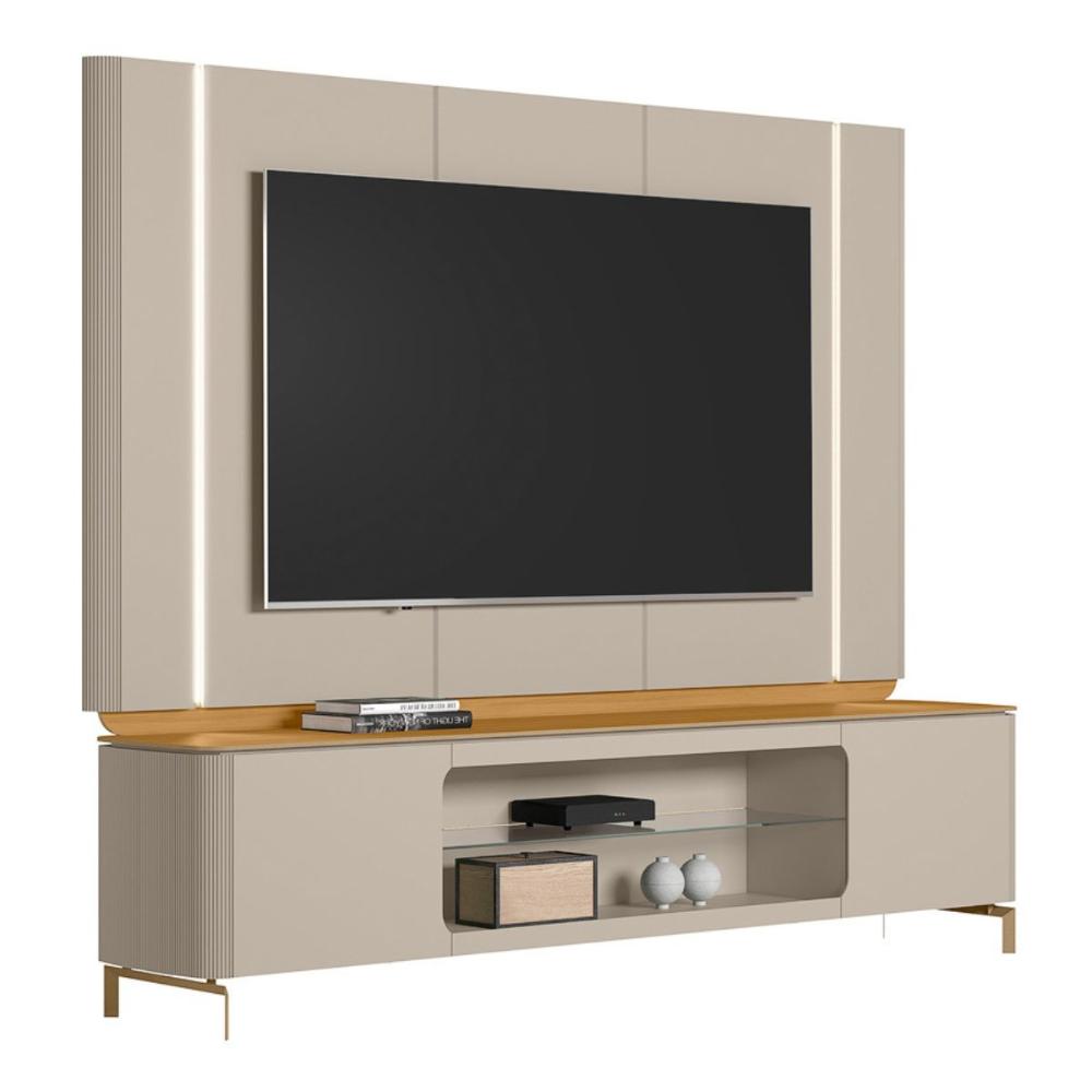 Conjunto Painel e Rack Copenhague Tauari Off White