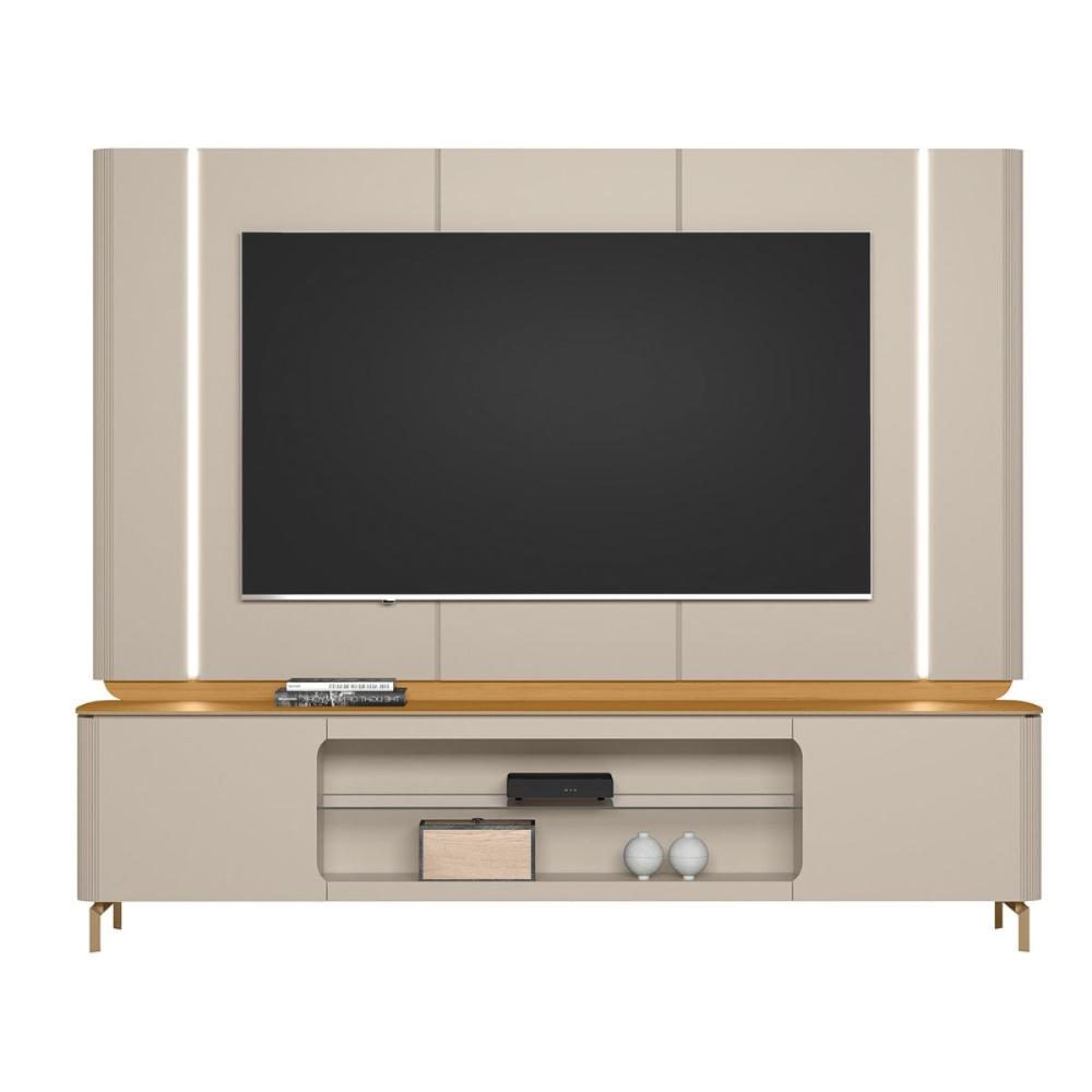 Conjunto Painel e Rack Copenhague Tauari Off White