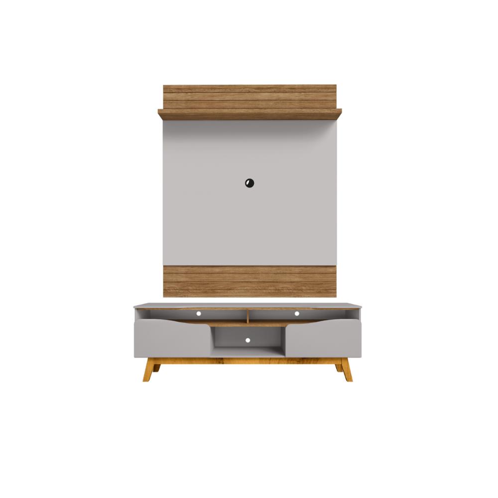 Conjunto Painel e Rack Draven Cinamomo Off White