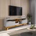 Conjunto Painel e Rack Dublin Naturalle Off White