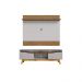 Conjunto Painel e Rack Dublin Naturalle Off White