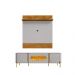 Conjunto Painel e Rack Elizabete Naturalle Off White