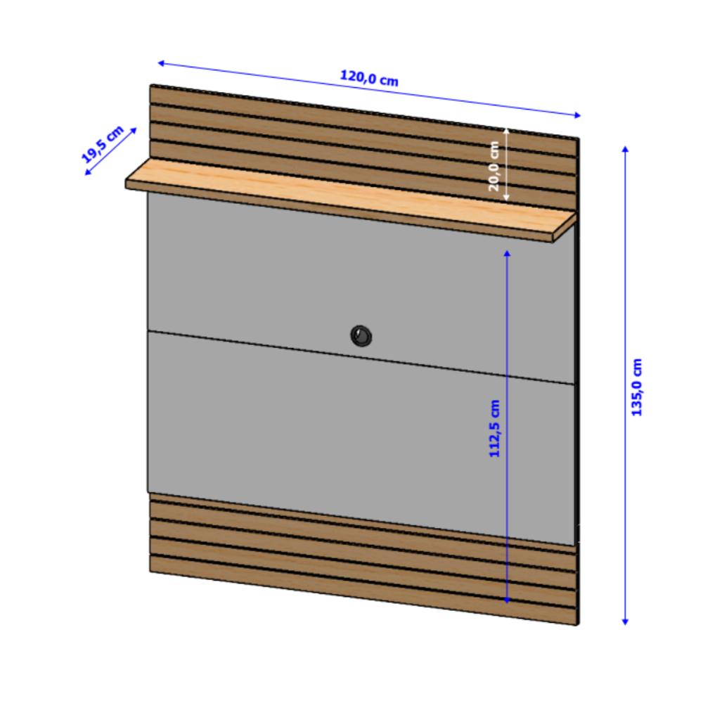 Conjunto Painel e Rack Gardênia Cinamomo Off White