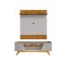 Conjunto Painel e Rack Gardênia Naturalle Off White