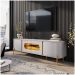 Conjunto Painel e Rack Grécia Naturalle Off White