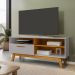 Conjunto Painel e Rack Hawkings Naturalle Off White