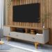Conjunto Painel e Rack Jussara Cinamomo Off White