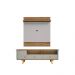 Conjunto Painel e Rack Jussara Cinamomo Off White
