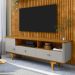 Conjunto Painel e Rack Jussara Naturalle Off White