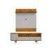 Conjunto Painel e Rack Jussara Naturalle Off White