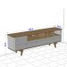 Conjunto Painel e Rack Jussara Naturalle Off White