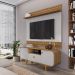 Conjunto Painel e Rack Madri Cinamomo Off White