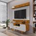 Conjunto Painel e Rack Madri Naturalle Off White