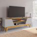 Conjunto Painel e Rack Milan Naturalle Off White