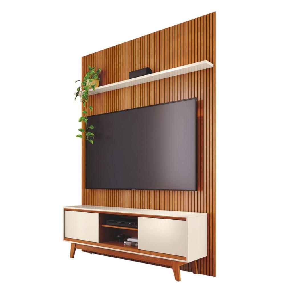 Conjunto Painel e Rack Moonshadow Cinamomo Off White