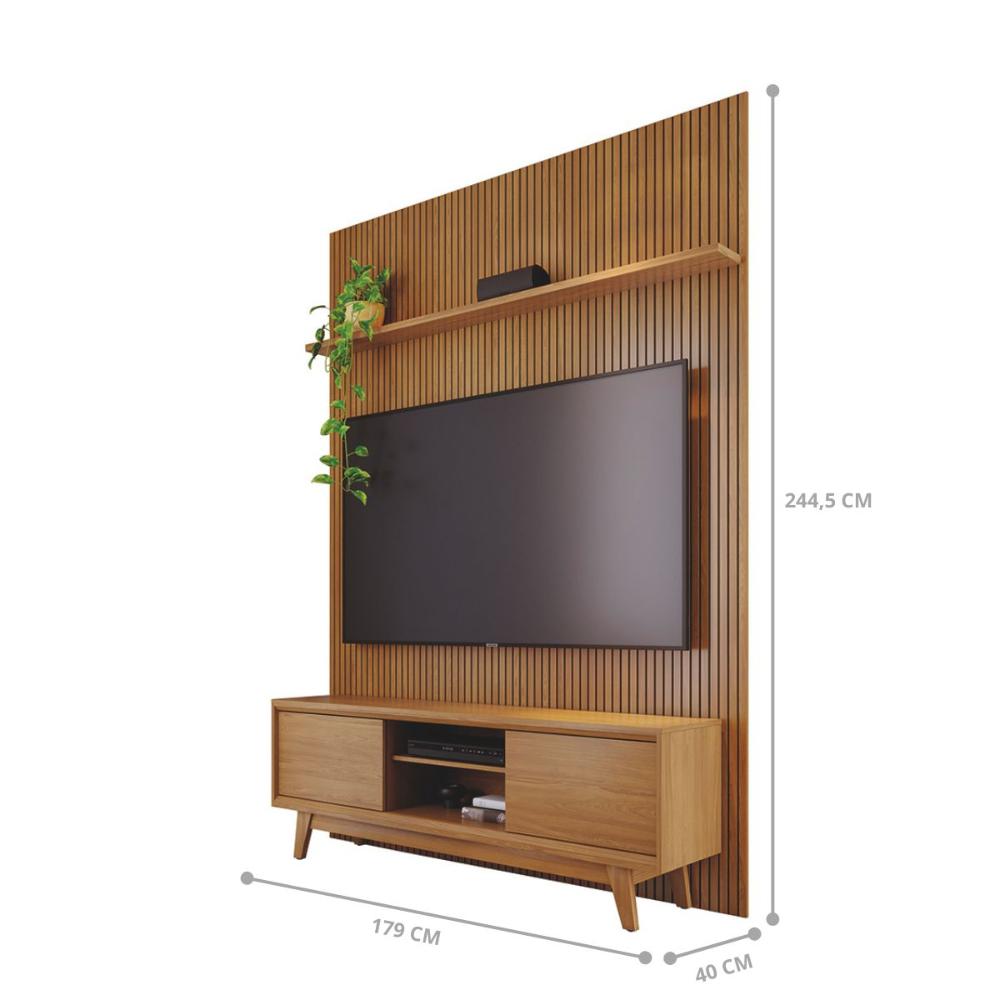 Conjunto Painel e Rack Moonshadow Cumaru