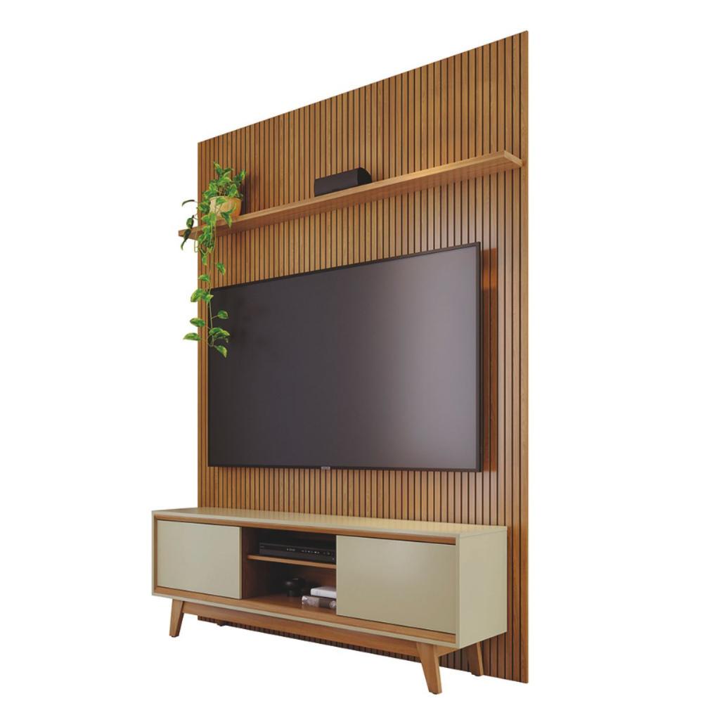 Conjunto Painel e Rack Moonshadow Cumaru Opala