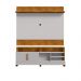 Conjunto Painel e Rack Paris Naturalle Off White